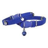 Markapet King 20-32 cm Mavi Kadife Kedi Boyun Tasması