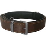 Markapet Lüks Deri Köpek Boyun Tasması 2,5X30-38 cm Siyah Kahve Medium