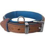 Markapet Lüks Deri Köpek Boyun Tasması 2X25-32 cm Mavi Kahverengi