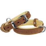 Markapet Lüks Deri Köpek Boyun Tasması 2x25-32 cm Sarı Kahverengi