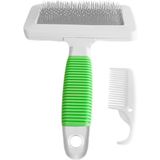 Markapet Pati Dükkan Temizleme Aparatlı Kedi Köpek Tarağı 9.5 Cm-14 cm Medium Yeşil