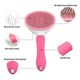 Markapet Pembe 10 x 20 cm Kendini Temizleyen Tuşlu Kedi Köpek Tarağı
