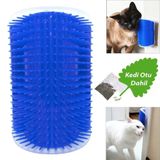 Markapet Self Groomer Otlu Kedi Duvara ve Masaya Monte Mavi Kedi Fırçası