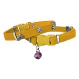 Markapet SF-KDFKRTNL-SR-DD05E Kar Taneli 20-32 cm Sarı Kadife Kedi Boyun Tasması