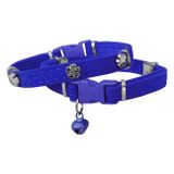 Markapet SF-KDFYNCL-MV Yoncalı 20-32 cm Mavi Kadife Kedi Boyun Tasması