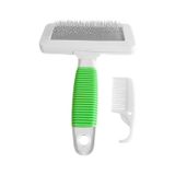 Markapet Temizleme Aparatlı Kedi Köpek Tarağı 7 cm-14 cm Small Yeşil