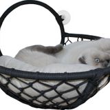 Markapet Vantuzlu Oval Kedi Hamağı Kedi Yatağı 17*46 Cm Siyah