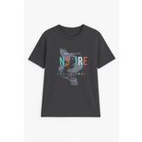 MARKAPIA Erkek %100 Pamuk Bisiklet Yaka Yazı Baskılı T-shirt