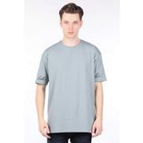 Markapia Erkek Gri Düz Bisiklet Yaka Oversize T-shirt