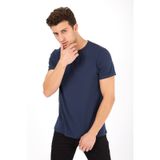 Markapia Erkek Lacivert Bisiklet Yaka T-shirt