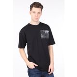 Markapia Erkek Siyah Bisiklet Yaka T-Shirt