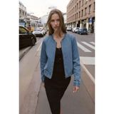 Markapia Kadın Açık Mavi Bomber Denim Ceket - XL