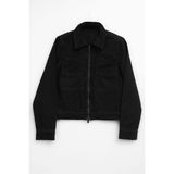 Markapia Kadın Fermuarlı %100 Pamuk Siyah Jean Ceket - XS