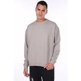 Markapia Oversize Bej Erkek Bisiklet Yaka Sweatshirt