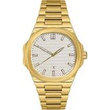 Markasepeti Patek Model Geometrik Tasarım Lüks Erkek Kol Saati - Altın - Beyaz