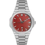 Markasepeti Patek Model Geometrik Tasarım Lüks Erkek Kol Saati - Bordo