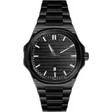 Markasepeti Patek Model Geometrik Tasarım Lüks Erkek Kol Saati - Siyah