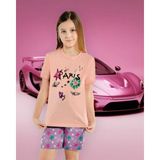 Markası 510 Kiz Çocuk Baskılı Pijama Takımı - 9 - 10 Yaş - Pudra
