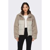 Markasız Only 15292945 Ustu Puflu Fermuarlı Mont - Krem - XL