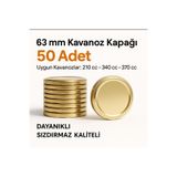 Markasız ucuz Kavanoz Kapagı Gold 63 mm 50 Adet