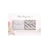 Markasız ucuz Kitkap Mini Organizer & Çanta içi Düzenleyici &Mavi Çiçekli ve Gri Siyah Beyaz Desenli İkili Set