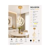 Markasız ucuz MDR İmza Büyük LED Avize Modern Salon Avizesi Dekoratif Sarkıt Aydınlatma 3 Renk Işık ve 4 Renk Model