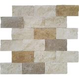 Markataş 5X10Cm Mix Doğal Taş Traverten Patlatma Mozaik Duvar Kaplaması