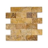 Markataş 5X10Cm Sarı Doğal Taş Traverten Patlatma Mozaik Duvar Kaplaması