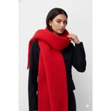 markazzi Uzun Saçaklı Kışlık Triko Şal Atkı | Moda Omuz Şalı Kırmızı