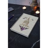 Markcat A5 Spiralli Galata Kulesi Desen Ahşap Defter - Ajanda - Günlük - Çizgisiz Defter (Ahşap Rengi Banu)