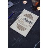 Markcat A5 Spiralli Istanbul Desen Ahşap Defter - Ajanda - Çizgisiz Defter (Ahşap Rengi Banu) - A5 Notebook