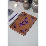Markcat Elif Vav Ahşap Defter Ajanda Günlük Çizgisiz Defter A5 Notebook