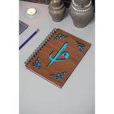 Markcat Elif Vav Ahşap Defter Ajanda Günlük Çizgisiz Defter