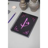 Markcat Elif Vav Siyah Ahşap Kapaklı Defter Ajanda Günlük Dini Çizgisiz Defter A5 Notebook