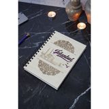 Markcat Istanbul Desen Ahşap Defter - Günlük - Çizgisiz Defter (Ahşap Rengi Banu) - A5 Spiralli Defter