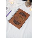 Markcat Istanbul Desen Ahşap Kapaklı Defter - Ajanda - A5 Notebook Çizgisiz Anı Defteri (Ahşap Rengi Ceviz)