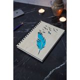Markcat Kuş Tüy Desenli Ahşap Defter - Ajanda - Günlük - Çizgisiz Defter (Ahşap Rengi Banu) A5 Notebook