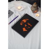 Markcat Mustafa Kemal Atatürk Siyah Ahşap Kapaklı Defter - Ajanda - Günlük - Çizgisiz Defter - A5 Notebook