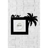 Markcat Palmiye Deve Tasarım Priz Çerçevesi (Iç Ölçü 8,4x8,4 Cm) Dekoratif Priz Süsü ve Anahtar Çerçevesi