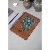 Markcat Rüya Kapanı Desenli Ahşap Defter A5 Notebook Günlük Çizgisiz Anı Defteri