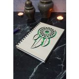 Markcat Rüya Kapanı Desenli Ahşap Kapaklı Defter Ajanda Günlük Çizgisiz Defter Not Defteri