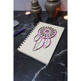 Markcat Rüya Kapanı Desenli Ahşap Kapaklı Defter Ajanda Günlük Çizgisiz Defter
