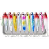MarkEntegra 10 Adet 10GR 4.8cm Kutulu Metal Rapala Jig Seti Balık Olta Ye Ispanyol Oltası
