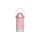MarkEntegra 360 ml Çocuk Termosu Tek Kapak Çift Kullanım Pipetli Rahat Içim Kulplu Paslanmaz Çelik Termos 1104-360ML Pembe