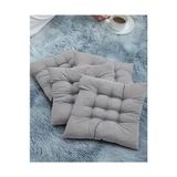 MarkEntegra 4’lü Sandalye Minderi – Bağcıklı, Çökme Yapmaz Sünger Dolgulu, Yıkanabilir – 40X40 cm (Gri)