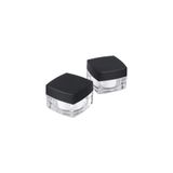 MarkEntegra 5 ml Krem Kavanozu,kozmetik Kutusu, Siyah Kapaklı Akrilik Krem Kutusu 2 Li Set,beyaz