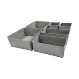 MarkEntegra 6'lı Gri Çekmece Içi Düzenleyici Organizer Set - Çok Amaçlı Dolap Içi Kutu Seti