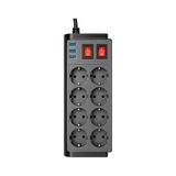 MarkEntegra 8 Prizli Çoklu Priz - 3 USB Hızlı Şarj Portu, Çift Anahtarlı Güvenli Kontrol, Aşırı Akım & Kısa Devre Koruma, 4000W Güç Destekli Çoklu