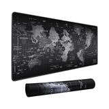 MarkEntegra 90X40 cm Dünya Haritası Desenli Kaymaz Mouse Pad - Büyük Klavye Altlığı - Ahşap