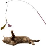 MarkEntegra Aee® Kedi Oltası Elastik Çift Tüylü Çanlı Boncuklu Kedi Oyuncağı 130CM Karışık Model